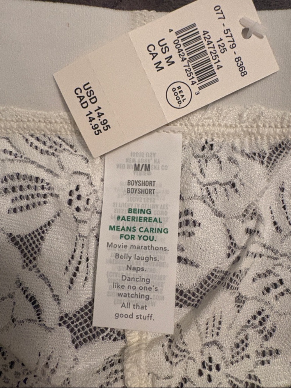 Aerie Lace Boyshorts - White Women's Shorts. Medium - Picture 2 of 3